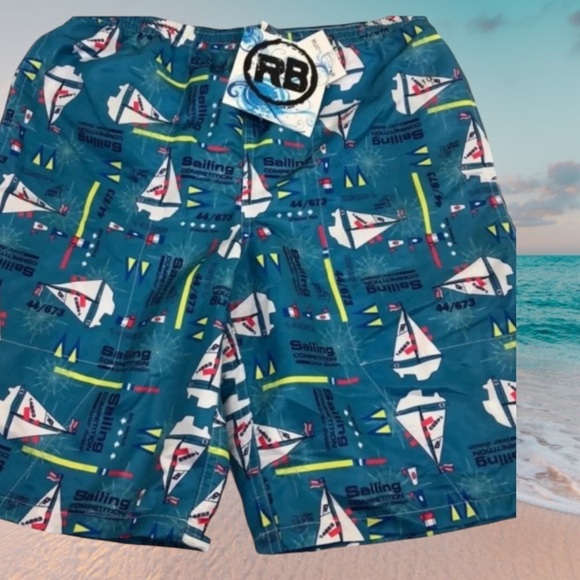 RUGGED BEAR NWT BOYS SWIMSUIT BATHING SUIT SUMMER BEACH POOL NEW SHORTS SIZE 10 - Picture 1 of 6